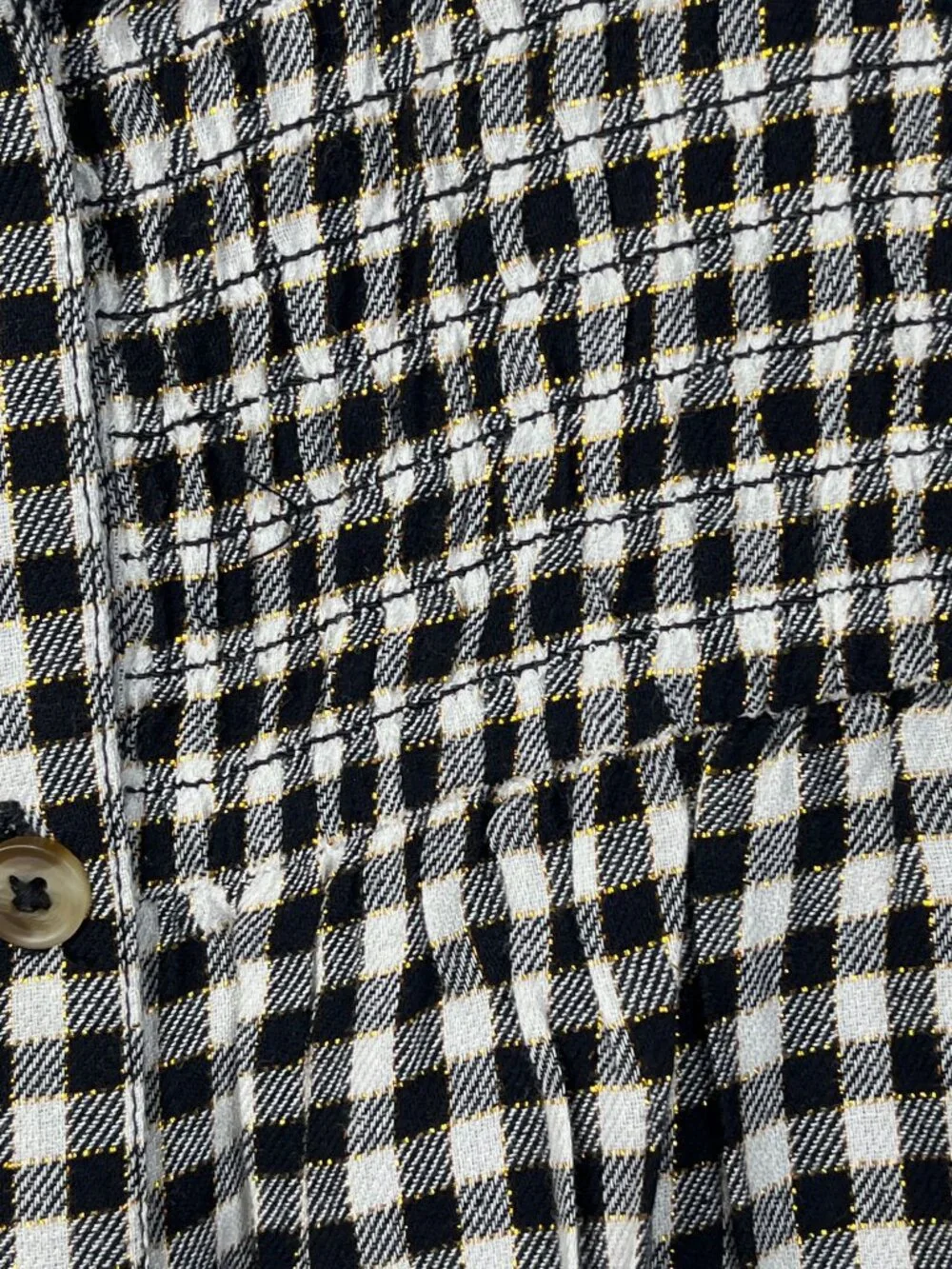 Cat & Jack Girls M 7/8 Black Metallic Plaid Peasant Dress Long Sleeve Fall